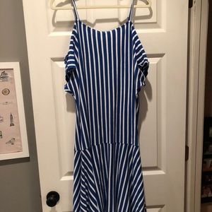 Blue and White Striped Zara Maxi Dress